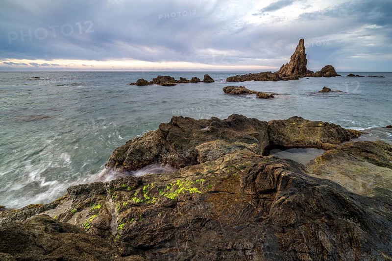 Rocky coast, Cabo de Gata-Nijar Natural Park, Almeria, Andalusia, Spain, Europe