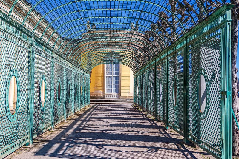 Sanssouci Palace in Sanssouci Palace Park in Potsdam, Germany, Europe