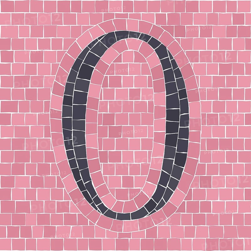 Mosaic tiles letter O. EPS 10 editable flat design vector seamless horizontal pattern