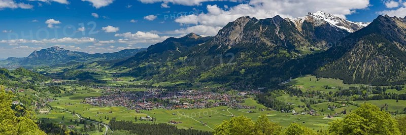 Mountain panorama from south-west on Oberstdorf, Oberallgäu, Allgäu, Bavaria, Germany, Europe