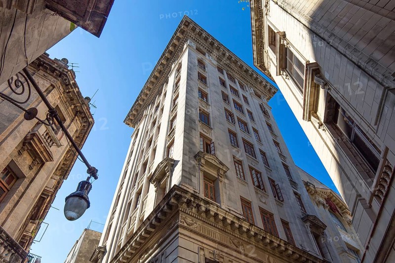 Obispo street, a scenic colorful Old Havana street in historic city center (Havana Vieja)
