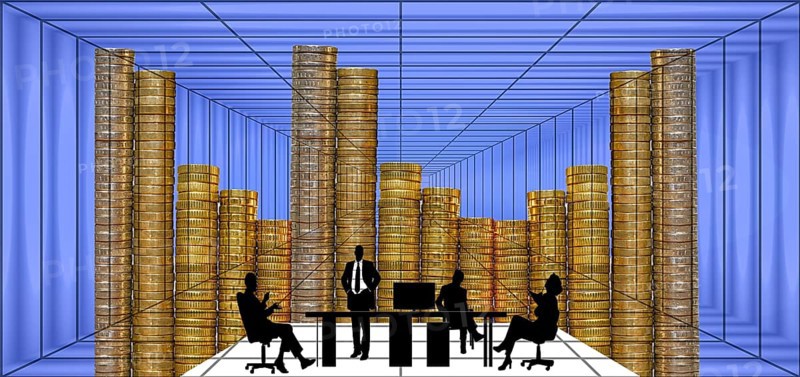 Symbol photo, financial market, stock market, charts, chart prices, rising, falling, telephoning trader, broker, investment banker, central bank, ECB, international markets