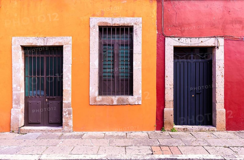 Mexico, Morelia tourist attraction colorful streets and colonial houses in historic center, Central America