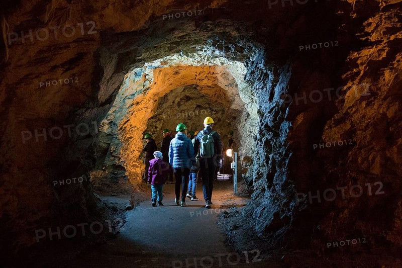 Visitors to the Felsendome Rabenstein show mine, Chemnitz, Saxony, Germany, Europe