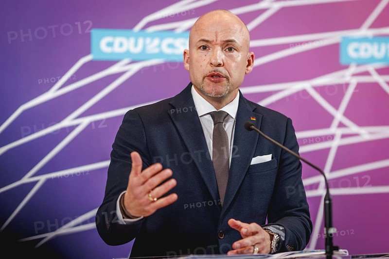 Alexander Hoffmann, Deputy First Parliamentary Secretary of the CSU in the Bundestag, at press statement in Berlin, 23 April 2024, Berlin, Germany, Europe