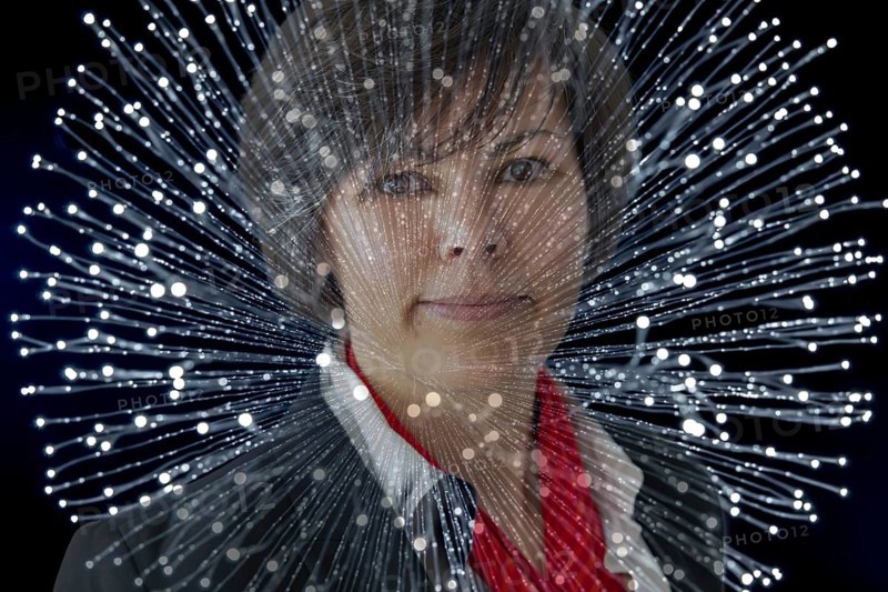 Business Woman with Light Effect