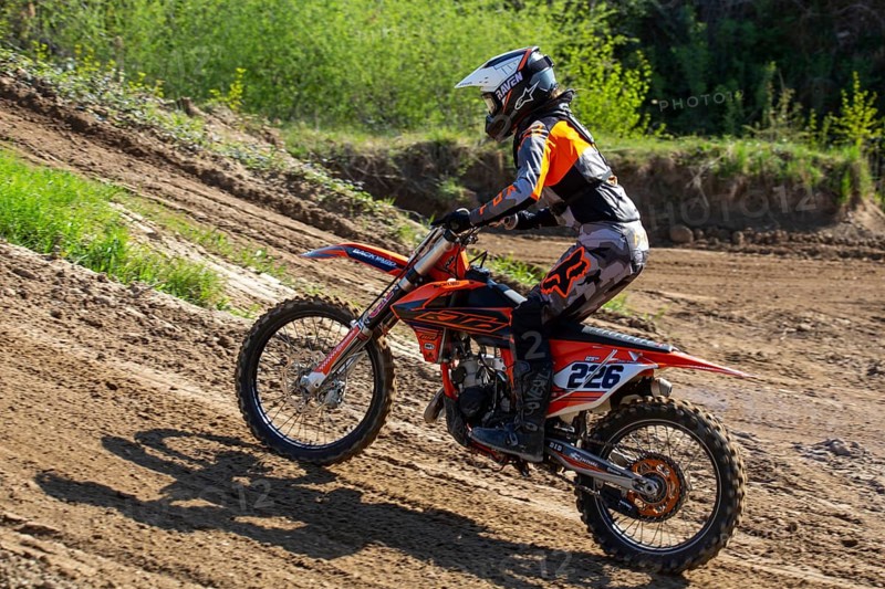 Motocross rider on the motocross track in Walldorf, Baden