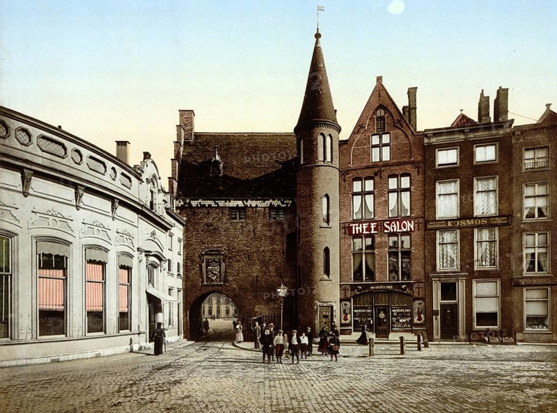 Prison Gate, Gevangenpoort, The Hague, Holland, ca 1895, Historical, digitally restored reproduction from a 19th century original, Record date not stated