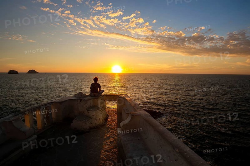 Famous Mazatlan sea promenade, El Malecon, with ocean lookouts and scenic landscapes