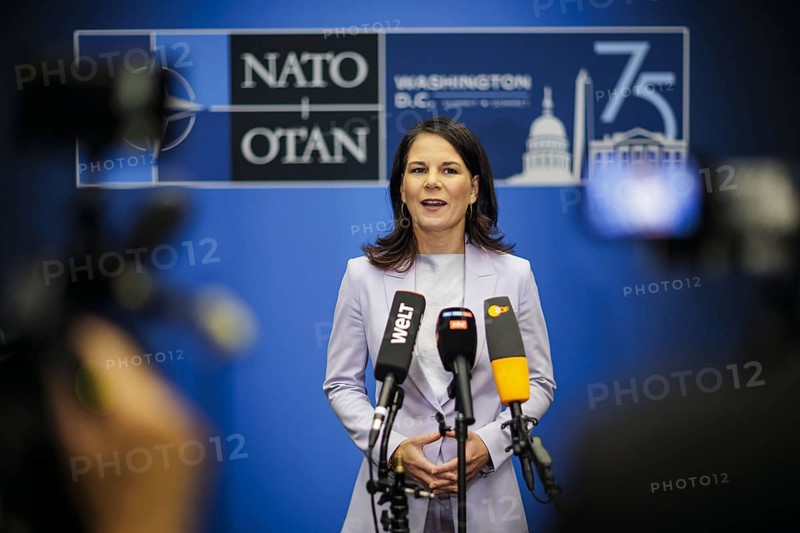 Annalena Bärbock (Alliance 90/The Greens), Federal Foreign Minister, gives a press briefing on the sidelines of the NATO summit in Washington. Washington, 11.07.2024