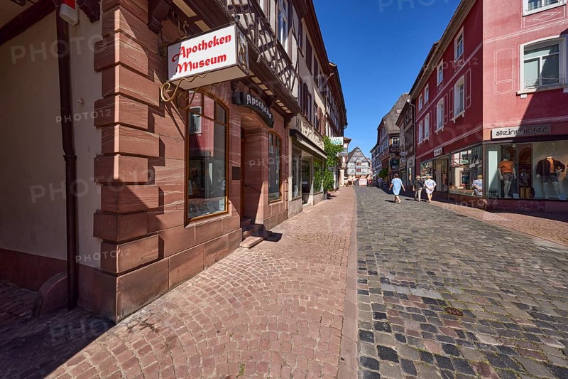 Pharmacy museum with nose sign in the main street in Miltenberg, Lower Franconia, district of Miltenberg, Bavaria, Germany, Europe