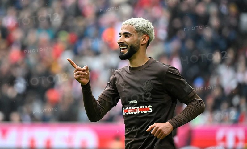 Goal celebration Elias Saad FC St. Pauli (26) Allianz Arena, Munich, Bavaria, Germany, Europe