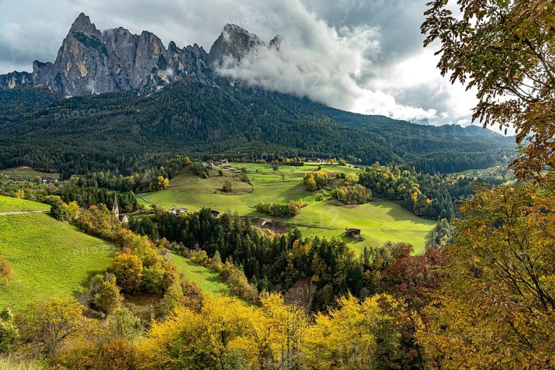 Autumn on Mount Sciliar in Siusi allo Sciliar, South Tyrol, Italy, Europe