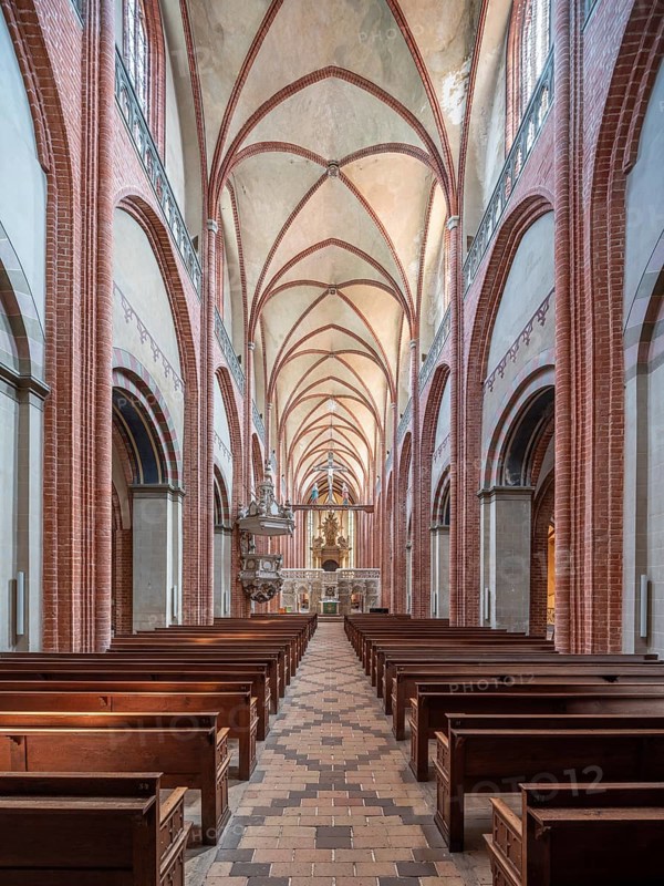 Havelberg Cathedral of St Mary, interior, Brick Gothic, Hanseatic town of Havelberg, Saxony-Anhalt, Germany, Europe