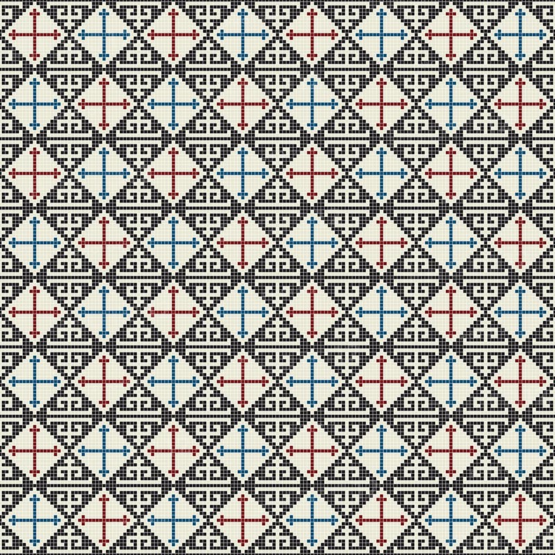Traditional Georgian folk art embroidery vector pattern