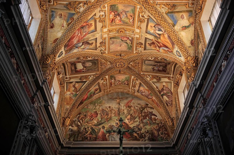 Ceiling of the church in the Certosa di San Martino on Vomero above Naples, Campania, Italy, Europe