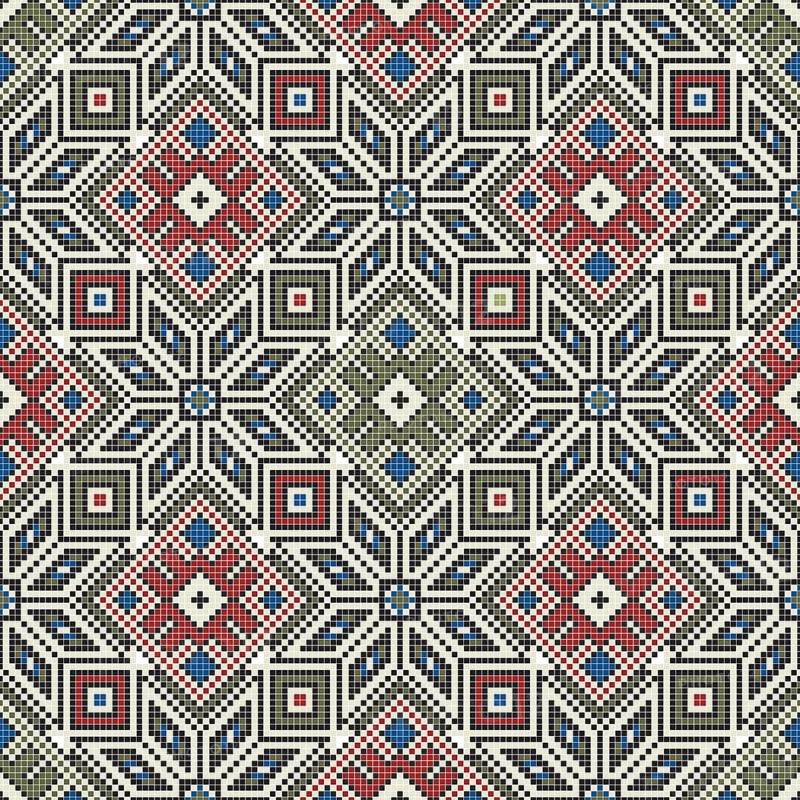 Traditional Georgian folk art embroidery vector pattern
