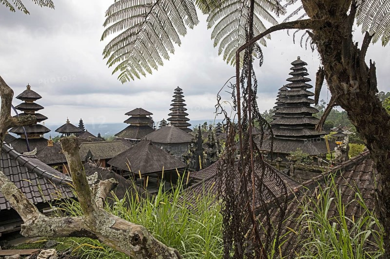 Pura Besakih, largest and holiest temple of Hindu religion in Bali on the slopes of Mount Agung, volcano in eastern Bali, Indonesia, Asia