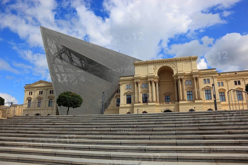 Military History Museum of the German Armed Forces, main arsenal building with wedge, architect Daniel Libeskind, Dresden, Saxony, Germany, Europe
