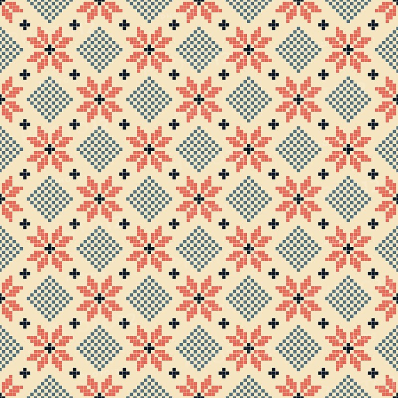 Traditional Latvian embroidery seamless pattern, vector illustration