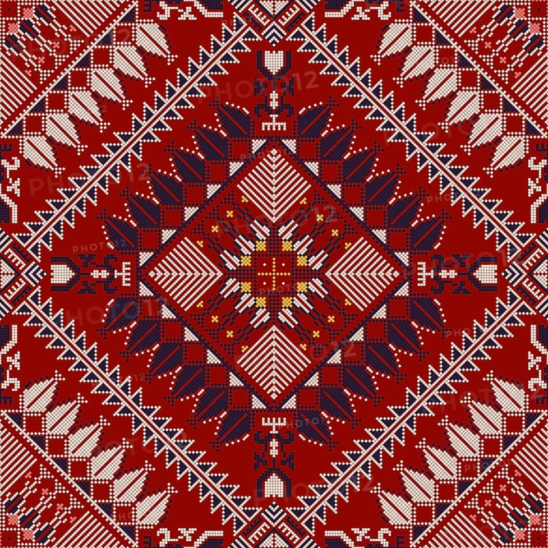 Embroidery Tatreez pattern, Palestinian fashion vector ornament