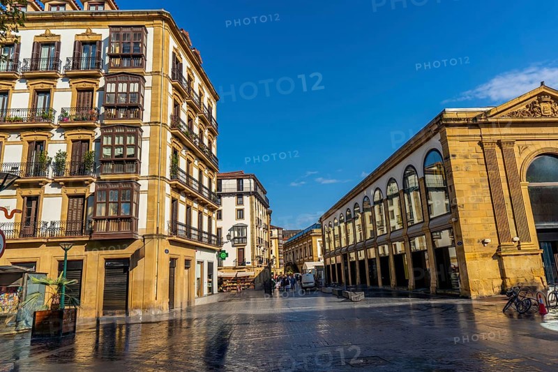 Entrance to the old town without people in Donostia San Sebastian, Gipuzkoa. Basque Country