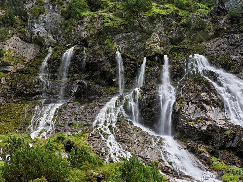 Cascades from the Jungibach Falls, Gental, Canton Bern, Switzerland, Europe