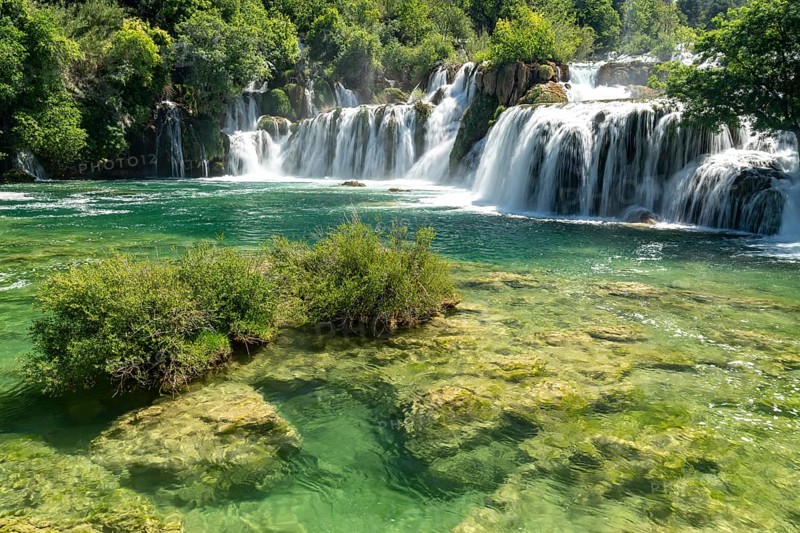 The Skradinski Buk waterfall in Krka National Park, Croatia, Europe