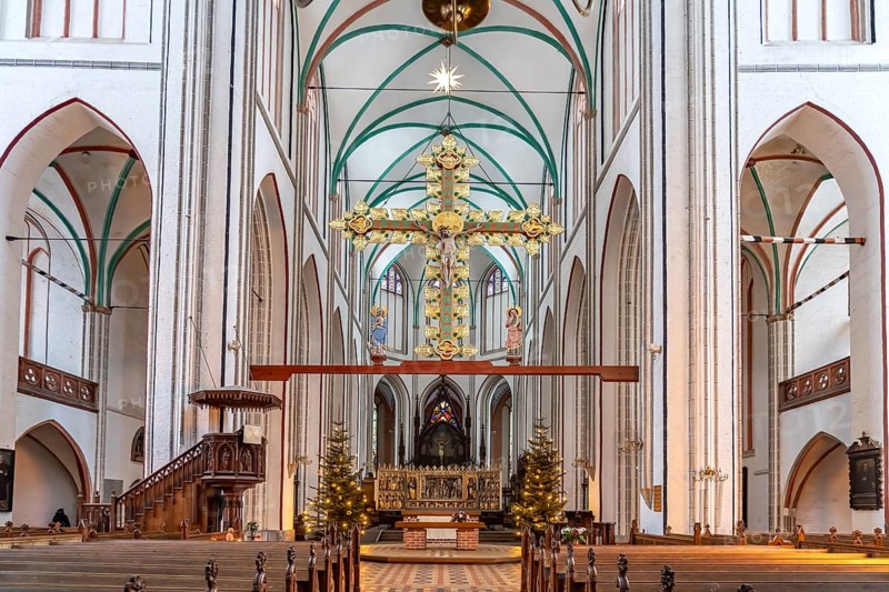 Triumphal cross with Mary and John in Schwerin Cathedral, St Mary's and St John's, state capital Schwerin, Mecklenburg-Western Pomerania, Germany, Europe