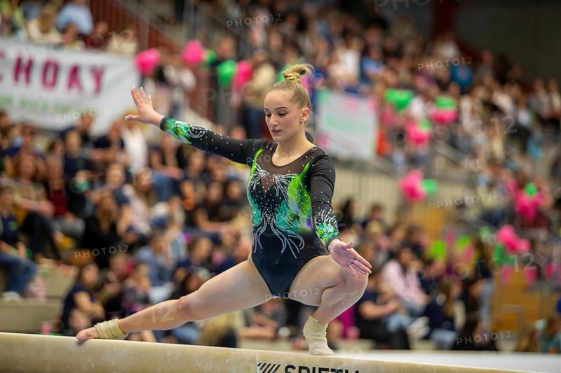 German Gymnastics League (Bundesliga) for woman, 1st competition day 2025 in Mannheim***Karina Schönmaier (TSV Tittmoning-Chemnitz) on the balance beam