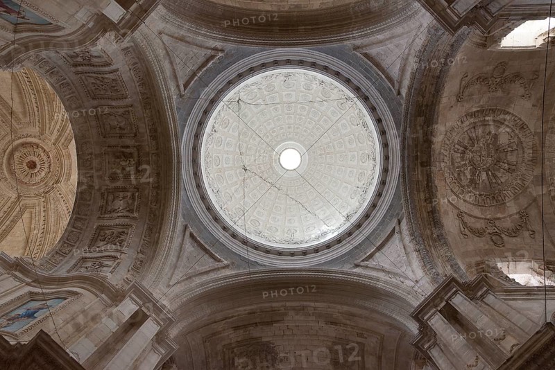 View into the dome of the Cathedral of the Holy Cross above the sea, Catedral de Santa Cruz sobre las Aguas, Cádiz, Spain, Europe