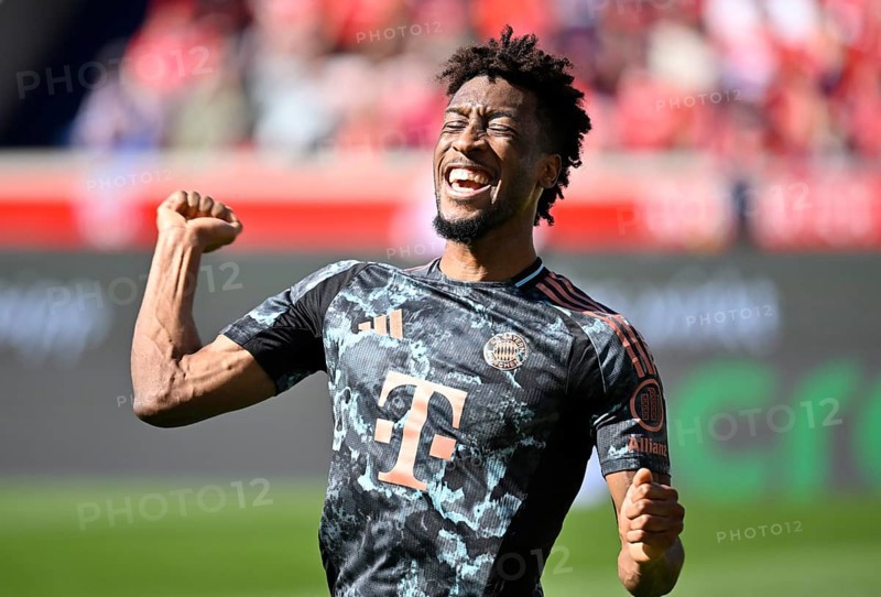 Goal celebration Kingsley Coman FC Bayern Munich FCB (11) Voith-Arena, Heidenheim, Baden-Württemberg, Germany, Europe