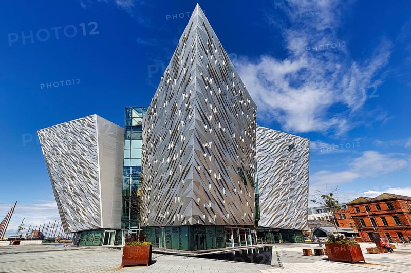 Titanic Belfast Visitor Centre, museum, modern architecture, architect Eric Kuhne, Titanic Quarter, Belfast, Antrim, Northern Ireland, Great Britain