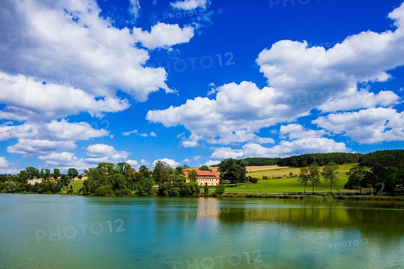 The Dittmannsdorfer Teich is a reservoir of the Freiberg district watercourse in Saxony, Dittmannsdorfer Teich, Dittmannsdorf, Saxony, Germany, Europe