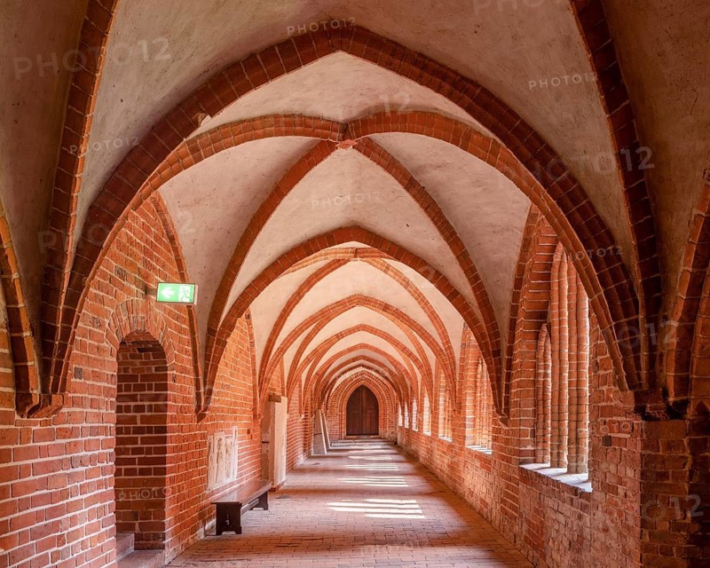 Cloister in Havelberg's St Mary's Cathedral, Brick Gothic, Hanseatic town of Havelberg, Saxony-Anhalt, Germany, Europe