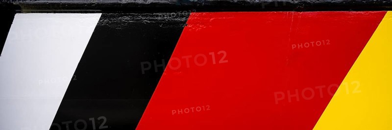 Black, red, gold, colours of the German flag on the hull, Lower Saxony, Germany, Europe