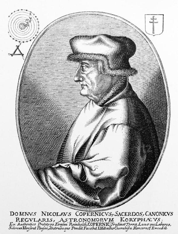 Portrait of Nicolaus Copernicus, birthplace Frombork or Frauenberg, Poland, physician, astronomer, cartographer, new world view, planets, late Middle Ages, historical illustration 1880, Europe
