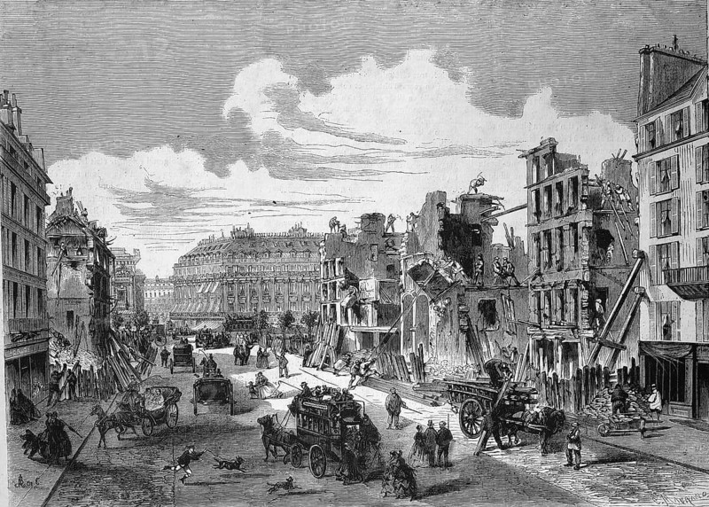 Paris, 1868, Demolition of the Capuchin Convent in the Rue de la Paix, France, Historic, digitally restored reproduction of a 19th century original, exact original date unknown, Europe