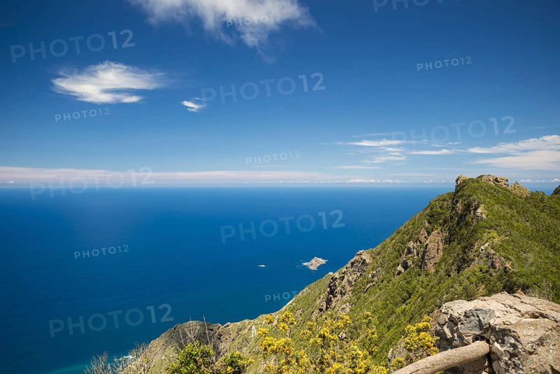 Panorama of Cabezo del Tejo, coast near Taganana, Anaga Mountains, Anaga, Tenerife, Northeast, Canary Islands, Canary Islands, Spain, Europe