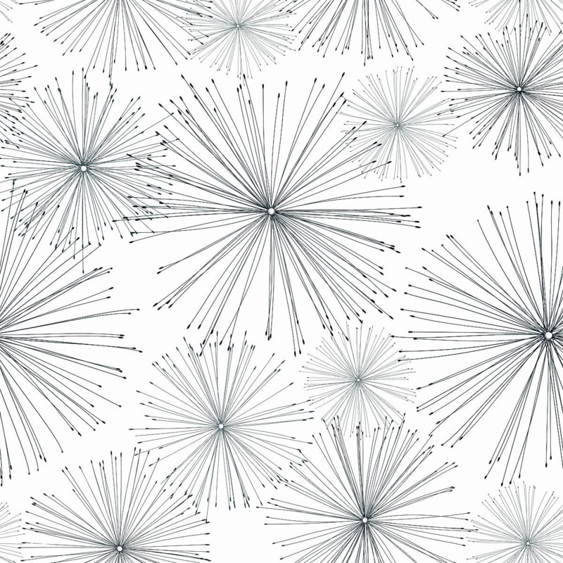Stylized pattern of dandelions, hand drawn vector illustration