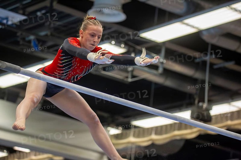 German Gymnastics League (Bundesliga) for woman, 1st competition day 2025 in Mannheim***Mia Anne Johanna Neumann (Dresdner SC) on uneven bars