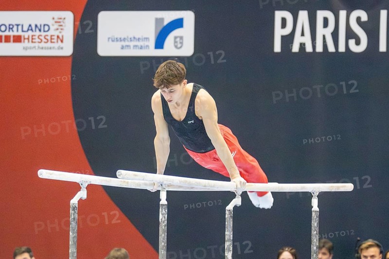 22.06.2024: Olympic qualification in apparatus gymnastics in Rüsselsheim Picture: Timo Eder on high bar