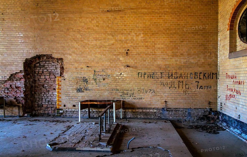 Interior view, former Alpine house on the historic site of the tuberculosis sanatorium in Beelitz, Brandenburg, Germany, Europe