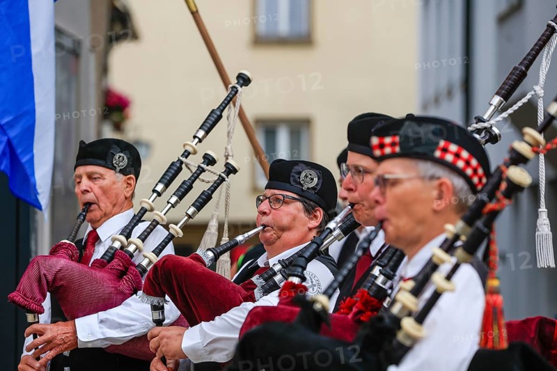 Bagpipe orchestra, Pipe concert, Sigmaringen, Baden-Württemberg, Germany, Europe