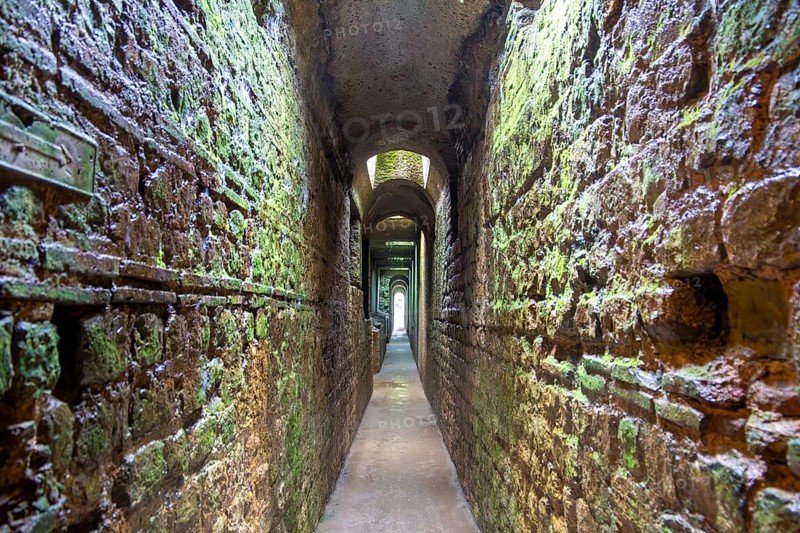 UNSECO World Heritage Site in Trier: underground corridors of the Imperial Baths, remains of an ancient Roman bathing complex