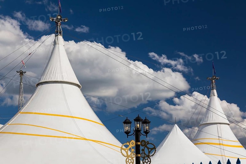 Cirque du Soleil big top tent in old port of Montreal in spring, Quebec, Canada, North America