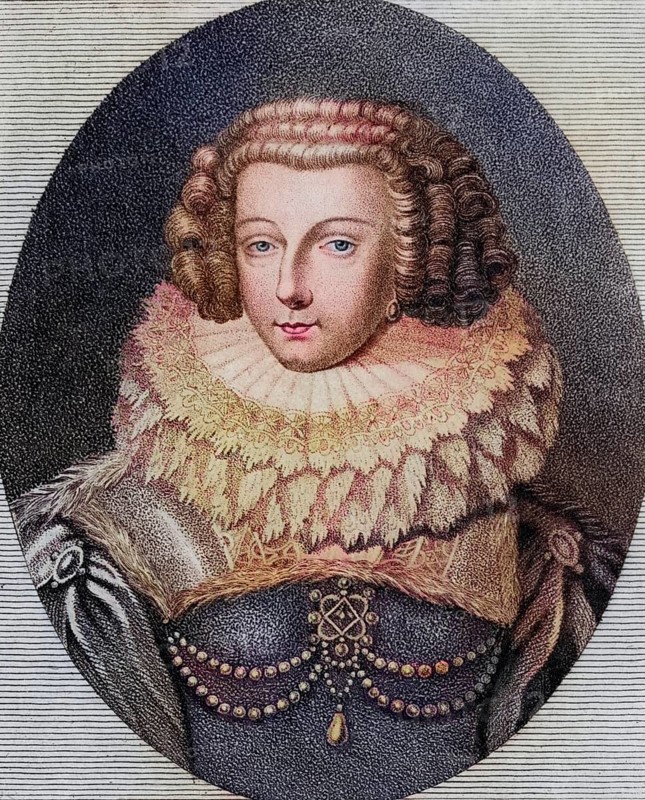 Christine, Madame Royale, Madame Chretienne, 1606-1663, Daughter of Henry IV. Photo-etching from a painting by Harding. From the book Lady Jackson's Work, 1899, Historic, digitally restored reproduction from a 19th century original, Record date not stated