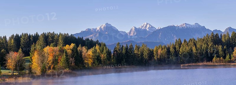 Hegratsrieder See near Füssen, Allgäu Alps, Allgäu, Bavaria, Germany, Europe