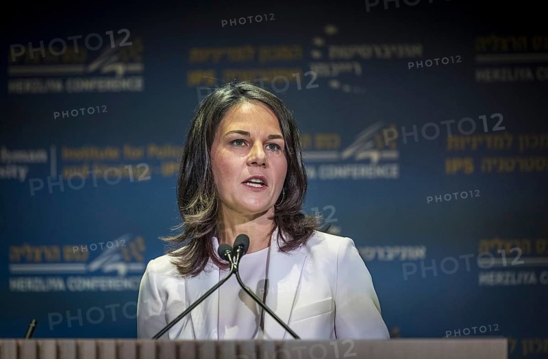 Annalena Bärbock (Alliance 90/The Greens), Federal Foreign Minister, photographed during her trip to Israel. Here taking part in the '21st Herzliya Conference, On the path of Strategic Surprises.