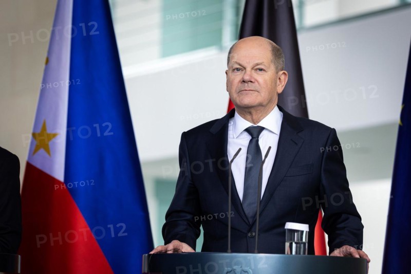 Olaf Scholz, Federal Chancellor, and Ferdinand Marcos Jr (not pictured), President of the Republic of the Philippines, at a joint meeting in Berlin, 12 March 2024
